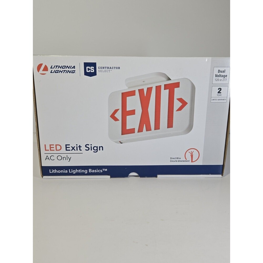 Lithonia Lighting EXR LED M6 Exit Sign Red AC Only 120/277V Single/Double Face